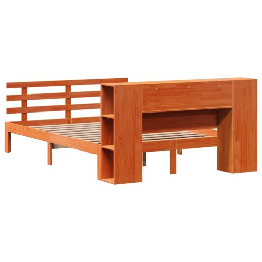 Letto Libreria Senza Materasso Marrone Cera 150x200 Cm In Pino - Image 6