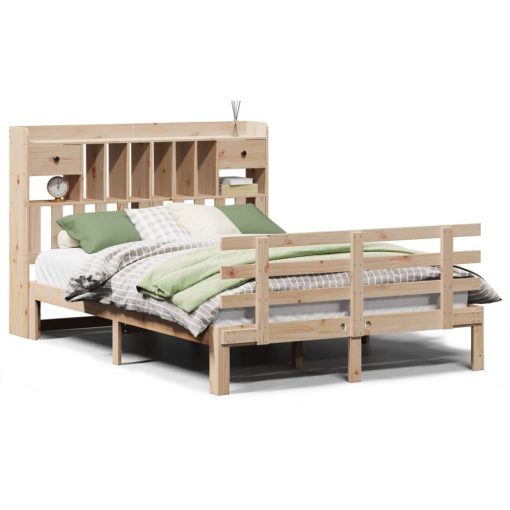 Letto Libreria Senza Materasso 140x190 Cm In Legno Di Pino - Image 2