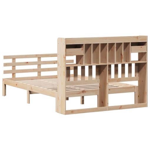 Letto Libreria Senza Materasso 140x190 Cm In Legno Di Pino - Image 6