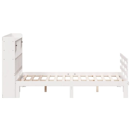 Letto Libreria Senza Materasso Bianco 140x200 Cm Legno Di Pino - Image 5