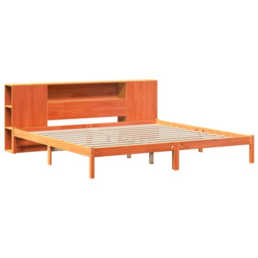 Letto Libreria Senza Materasso Marrone Cera 180x200 Cm In Pino - Image 3