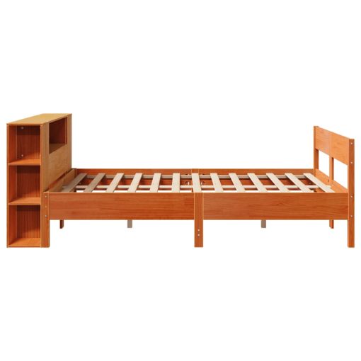 Letto Libreria Senza Materasso Marrone Cera 140x190 Cm In Pino - Image 5