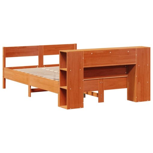 Letto Libreria Senza Materasso Marrone Cera 140x190 Cm In Pino - Image 6