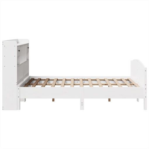 Letto Libreria Senza Materasso Bianco 140x200 Cm Legno Di Pino - Image 5