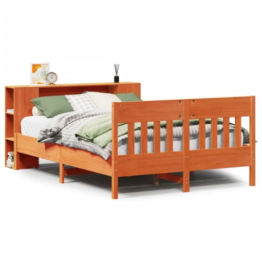 Letto Libreria Senza Materasso Marrone Cera 140x190 Cm In Pino - Image 2