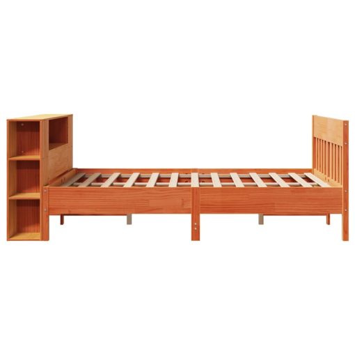 Letto Libreria Senza Materasso Marrone Cera 140x190 Cm In Pino - Image 5