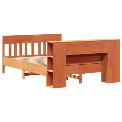 Letto Libreria Senza Materasso Marrone Cera 140x190 Cm In Pino - Image 6