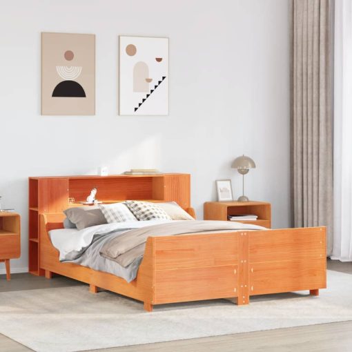 Letto Senza Materasso Marrone Cera 140x190 Cm In Legno Di Pino