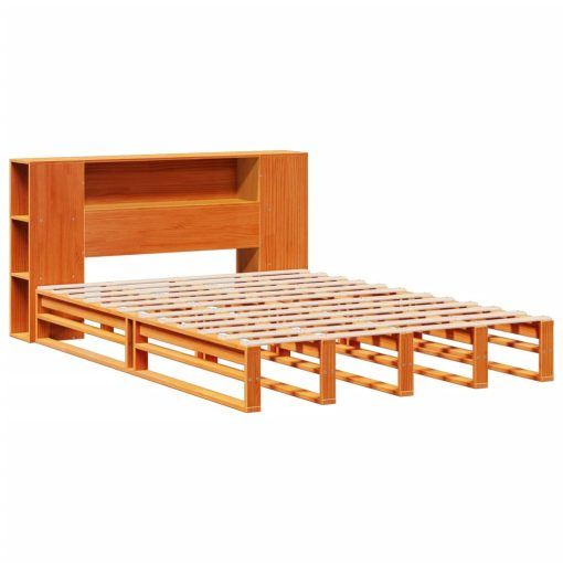 Letto Libreria Senza Materasso Marrone Cera 140x200 Cm Legno - Image 3