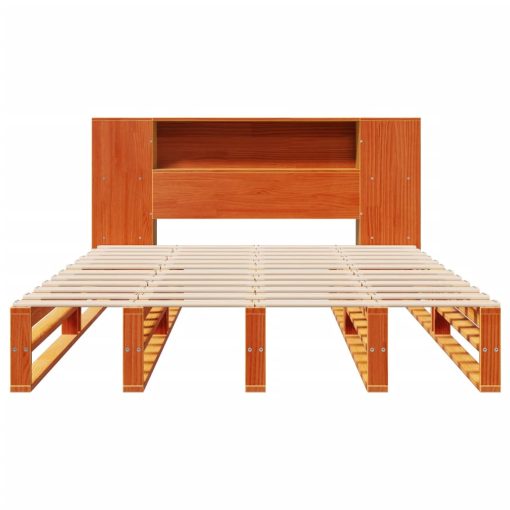 Letto Libreria Senza Materasso Marrone Cera 140x200 Cm Legno - Image 5