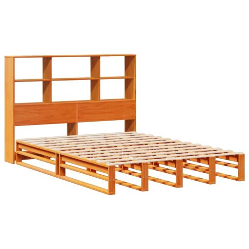 Letto Libreria Senza Materasso Marrone Cera 140x200 Cm Legno - Image 3