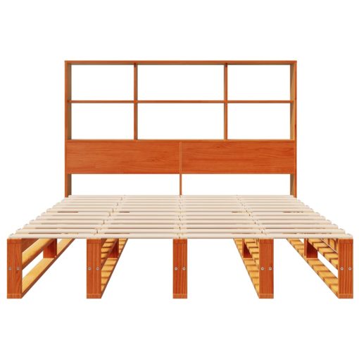 Letto Libreria Senza Materasso Marrone Cera 140x200 Cm Legno - Image 4