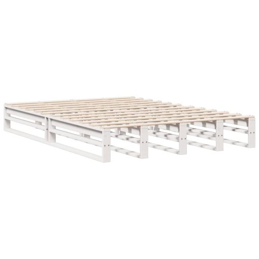 Letto Libreria Senza Materasso Bianco 140x200 Cm Legno Di Pino - Image 5