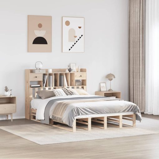 Letto Libreria Senza Materasso 150x200 Cm In Legno Di Pino