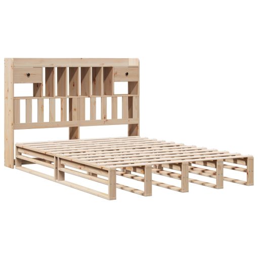 Letto Libreria Senza Materasso 150x200 Cm In Legno Di Pino - Image 3