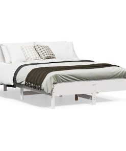 Letto Senza Materasso Bianco 140x190 Cm Legno Massello Di Pino