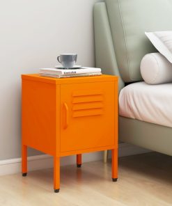 Comodino Arancione 35x35x51 Cm In Acciaio