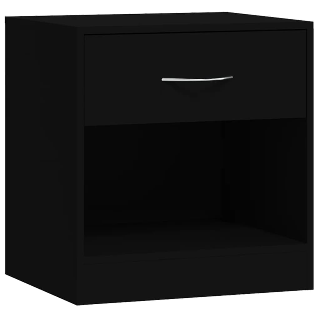 Comodini 2 Pz Con Cassetto Neri - Image 6