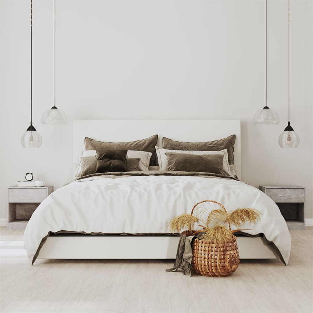 Comodini 2 Pz Con Cassetto Grigio Cemento