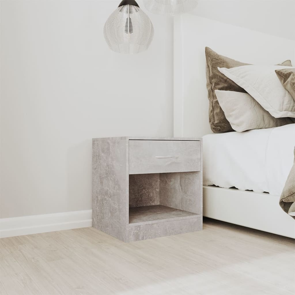 Comodini 2 Pz Con Cassetto Grigio Cemento - Image 3