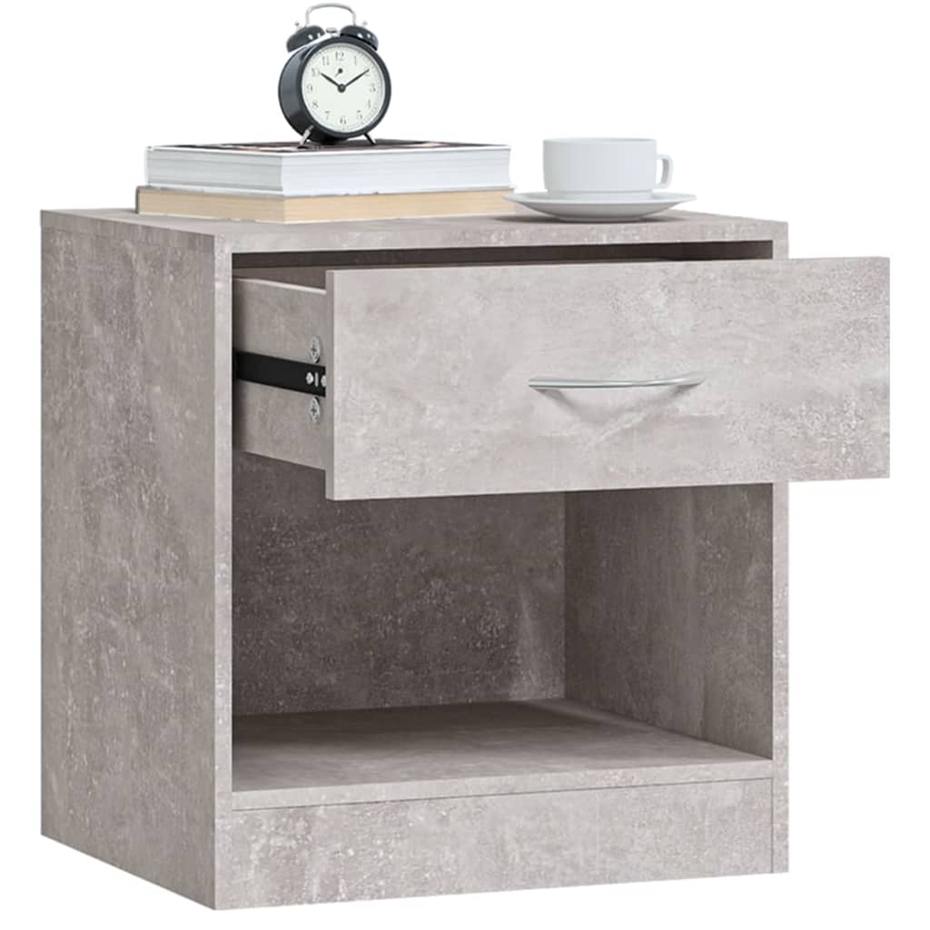 Comodini 2 Pz Con Cassetto Grigio Cemento - Image 5