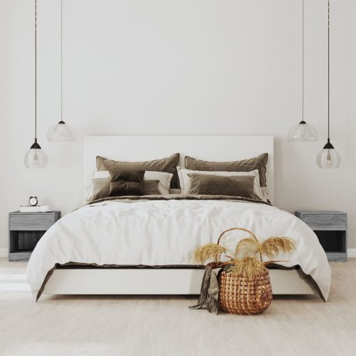 Comodino 2 Pz Con Cassetto Grigio Sonoma