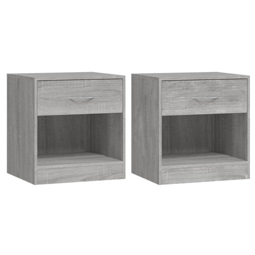 Comodino 2 Pz Con Cassetto Grigio Sonoma - Image 2