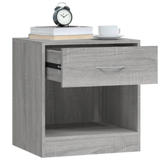 Comodino 2 Pz Con Cassetto Grigio Sonoma - Image 5