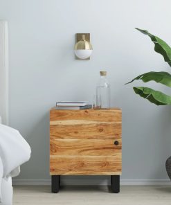 Comodino 40x33x46 Cm In Legno Massello Di Acacia