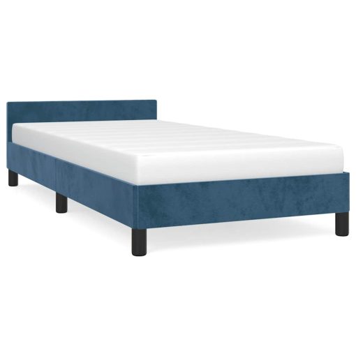 Giroletto Senza Materasso Blu Scuro 90x190 Cm In Velluto - Image 2