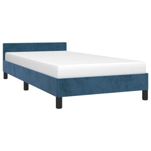 Giroletto Senza Materasso Blu Scuro 90x190 Cm In Velluto - Image 3
