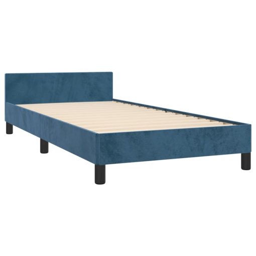 Giroletto Senza Materasso Blu Scuro 90x190 Cm In Velluto - Image 4