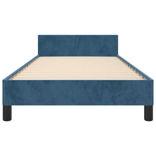 Giroletto Senza Materasso Blu Scuro 90x190 Cm In Velluto - Image 5