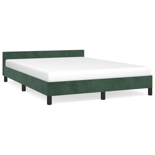Giroletto Senza Materasso Verde Scuro 140x200 Cm In Velluto - Image 2