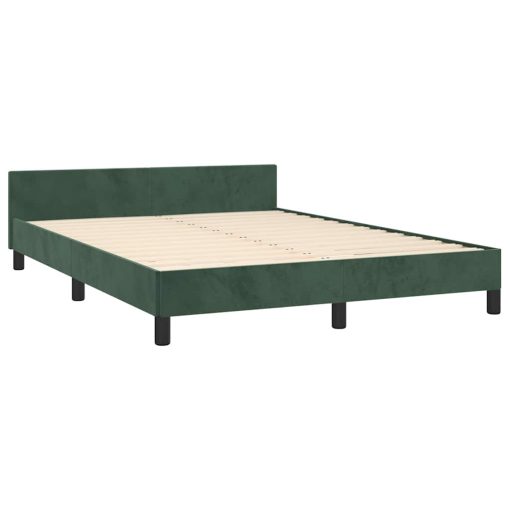 Giroletto Senza Materasso Verde Scuro 140x200 Cm In Velluto - Image 4