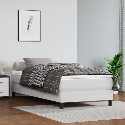 Materasso A Molle Bianco 90x200x20 Cm In Similpelle