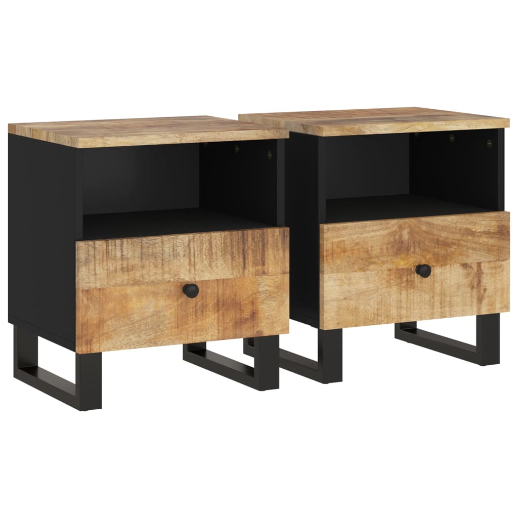 Comodini 2pz In Legno Massello Di Mango E Legno Multistrato - Image 2