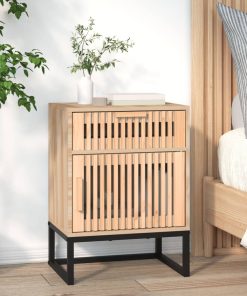 Comodino 40x30x55,5 Cm Legno Multistrato E Ferro