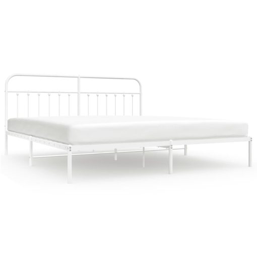 Giroletto Con Testiera Metallo Bianco 193x203 cm - Image 2