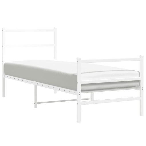 Giroletto Con Testiera E Pediera Metallo Bianco 80x200 cm - Image 2