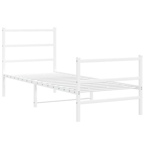 Giroletto Con Testiera E Pediera Metallo Bianco 80x200 cm - Image 3