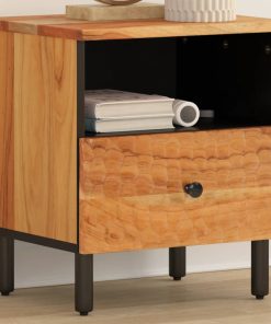 Comodino 40x33x46 Cm In Legno Massello Di Acacia