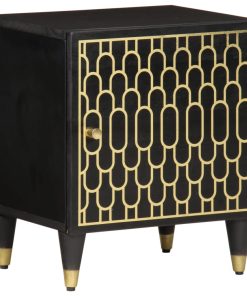 Comodino 40x33x46 Cm In Legno Massello Di Mango