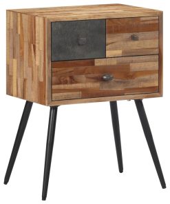 Comodino 47x31,5x60 Cm In Legno Massello Di Teak
