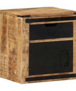 Comodino 45x40x45 Cm In Legno Massello Di Mango