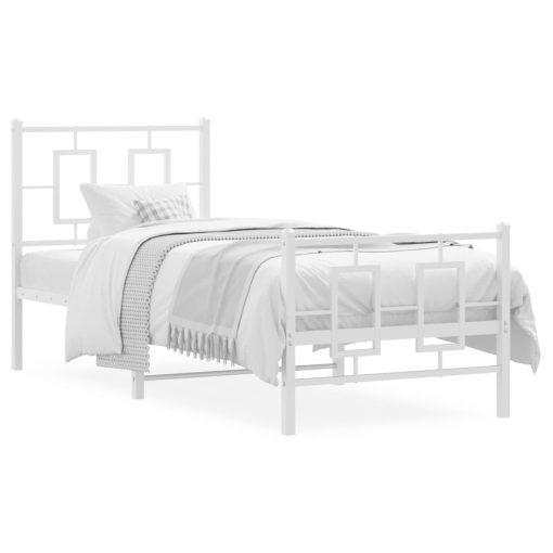 Giroletto Con Testiera E Pediera Metallo Bianco 75x190 cm - Image 2