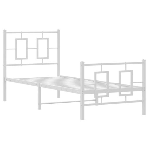 Giroletto Con Testiera E Pediera Metallo Bianco 75x190 cm - Image 3