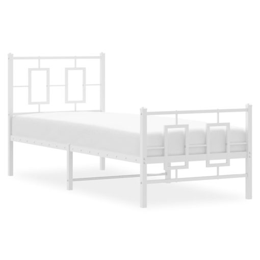 Giroletto Con Testiera E Pediera Metallo Bianco 75x190 cm - Image 4