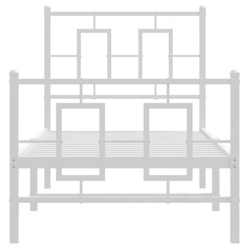 Giroletto Con Testiera E Pediera Metallo Bianco 75x190 cm - Image 5