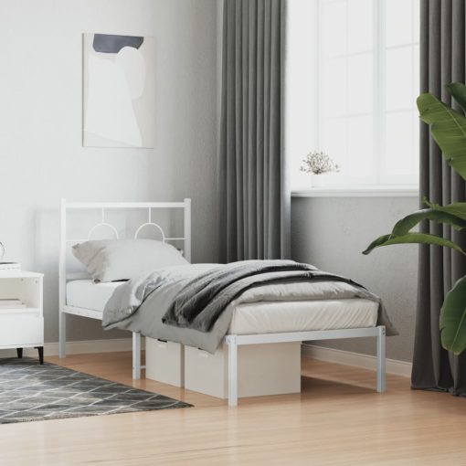 Giroletto Senza Materaso Con Testiera Metallo Bianco 75x190 cm